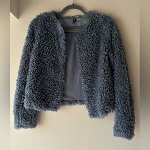 Faux Fur Jacket in grayish blue